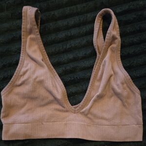 Women's Ribbed Bralette - Brown